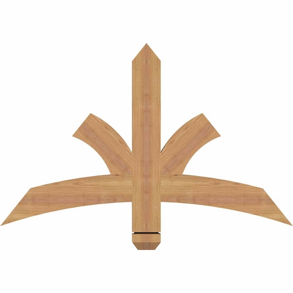 Ekena Millwork Davenport Timber Gable Bracket, Western Red Cedar, 36"W x 23"H x 1 1/2"D x 3 1/2"F, 15/12 Pitch GBW036X23X0204DAV00SWR - main